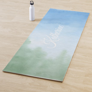Cool Simple Watercolor Modern Script   Yoga Mat