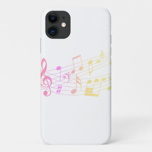 Cool Simple White Magical Rainbow Music Notes iPhone 11 Case