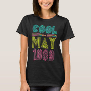 Cool Since May 1989 34th Birthday Party Men Women  T-Shirt