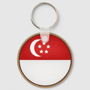 Cool Singapore Flag Seal Keychain