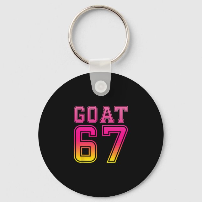 Cool Six Seven 6 7 Ice-cream Goat 67 Meme Rizz Fun Keychain (Front)