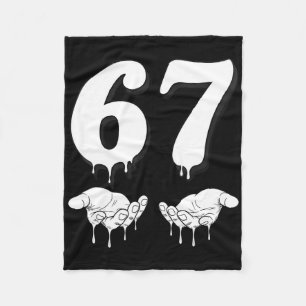 Cool Six Seven 6 7 Meme Gen Alpha Slang Costume Ma Fleece Blanket