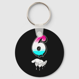 Cool Six Seven 6 7 Meme Gen Alpha Slang Costume Ma Keychain