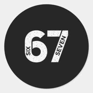 Cool Six Seven Number Gen Alpha Slang 6 7 Trending Classic Round Sticker