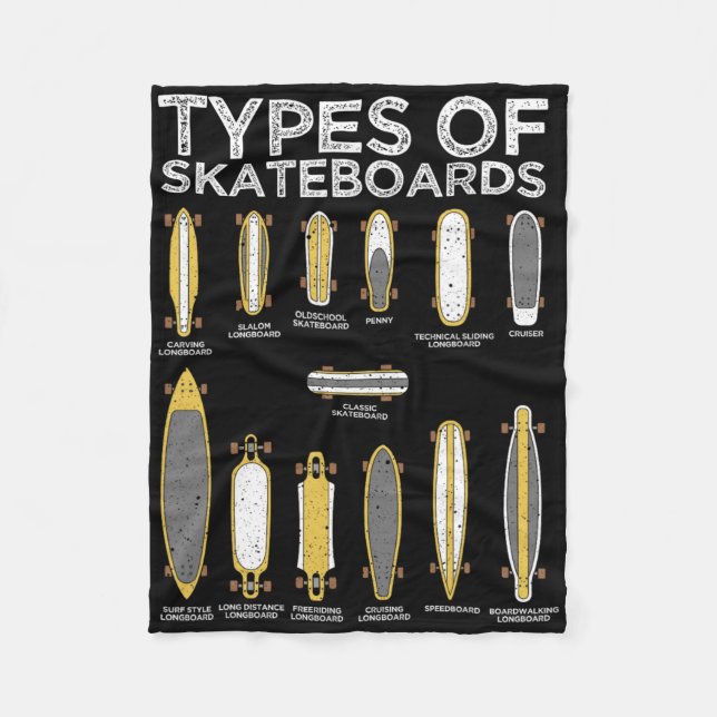 Cool Skateboard Art For Men Women Skateboarder Ska Fleece Blanket (Front)