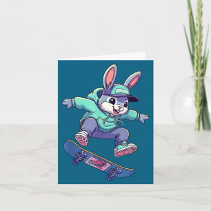Cool skateboard bunny funny rabbit skating easter card