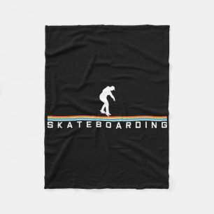 Cool Skateboard Retro Skateboarding Tee Fleece Blanket