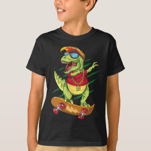 Cool Skateboarding Dinosaur Skater Dabbing T Rex S T-Shirt