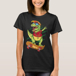 Cool Skateboarding Dinosaur Skater Dabbing T Rex S T-Shirt