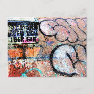 Cool Skateboarding Graffiti On Wall Postcard