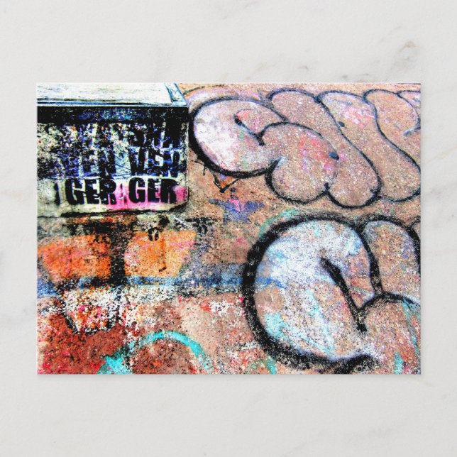 Cool Skateboarding Graffiti On Wall Postcard (Front)