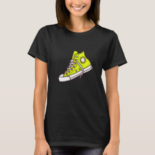 Cool Skateboarding Green Sneakers Graphic Fashion T-Shirt