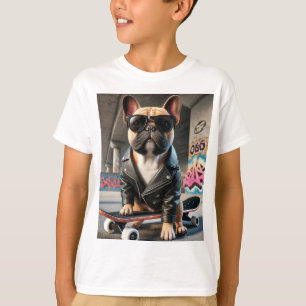 Cool Skater Bulldog Kids' T-Shirt – Fun & Stylish