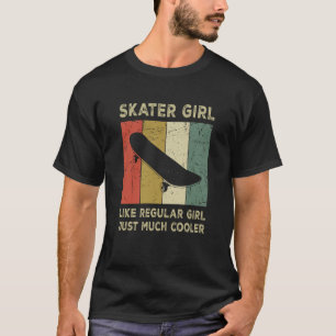 Cool Skater Girl Retro Skateboarding Skateboard Vi T-Shirt