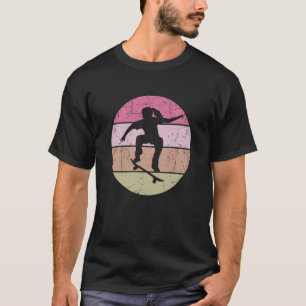 Cool Skater Girl Vintage Retro Skateboarding Skate T-Shirt