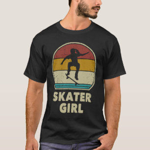 Cool Skater Girl Vintage Skating Skateboarding Ska T-Shirt