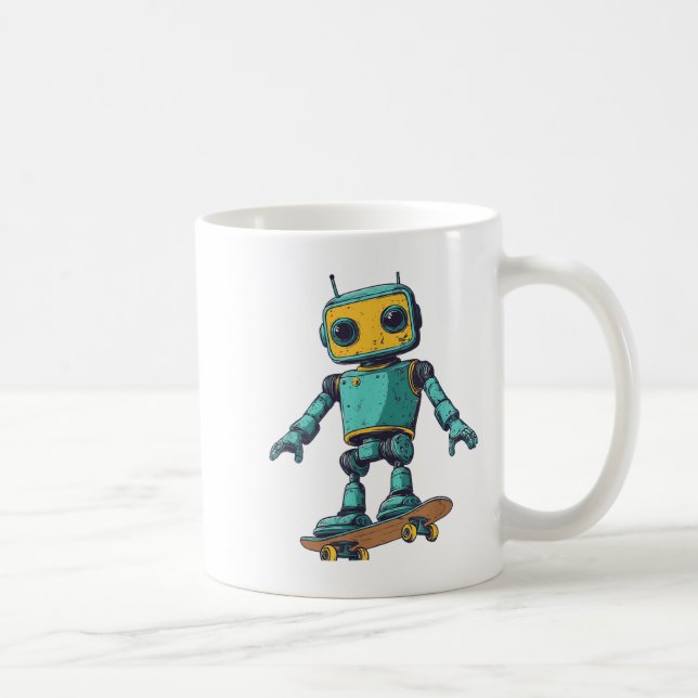 Cool Skating Robot With Skateboard Costume  Coffee Mug (Right)