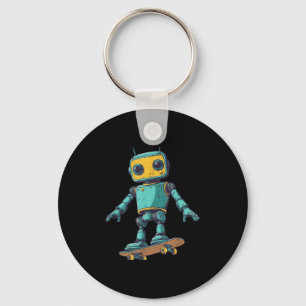 Cool Skating Robot With Skateboard Costume  Keychain