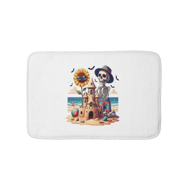 Cool Skeleton at the Beach Bath Mat (Front)