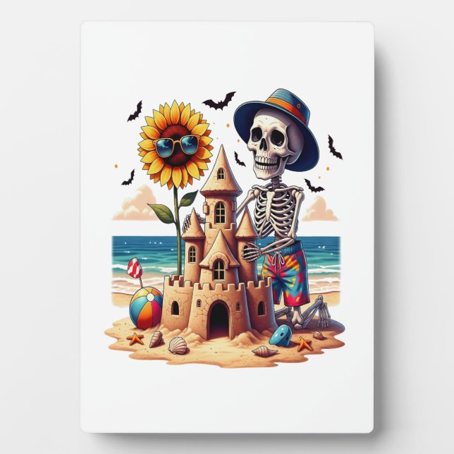 Cool Skeleton at the Beach Plaque (Front)