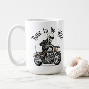 Cool Skeleton Bone to be Wild Riding a Motorcycle  Coffee Mug