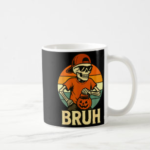 Cool Skeleton Bruh Halloween Shirt Kids Teen Boys  Coffee Mug