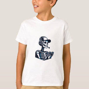 Cool Skeleton Gamer Kids T-Shirt – Fun Gaming Skul
