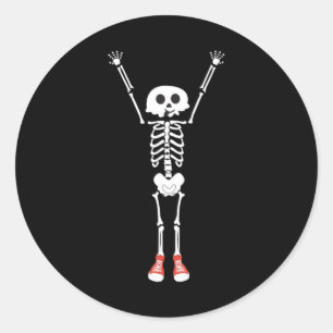 Cool Skeleton Halloween Design Classic Round Sticker