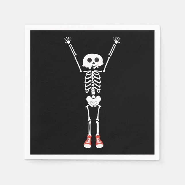 Cool Skeleton Halloween Design Napkin (Front)