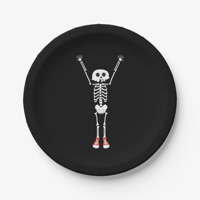 Cool Skeleton Halloween Design Paper Plate (Front)
