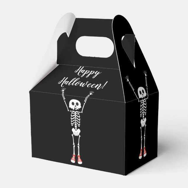 Cool Skeleton Halloween Party Favor Box (Front Side)