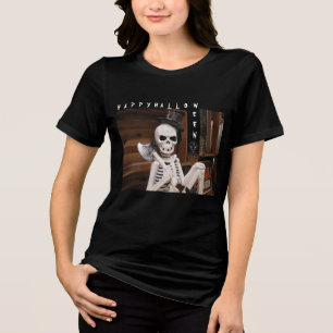 Cool Skeleton Halloween Tri-Blend Shirt