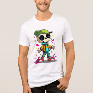 Cool Skeleton Kid – Colour Splash Streetwea Tri-Blend Shirt