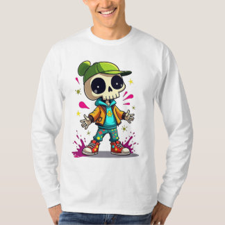 Cool Skeleton Kid – Colour Splash Streetwear T-Shirt