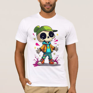 Cool Skeleton Kid – Colour Splash Streetwear T-Shirt