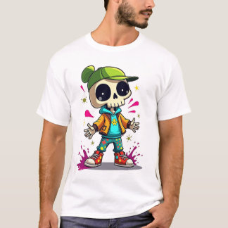 Cool Skeleton Kid – Colour Splash Streetwear Tee