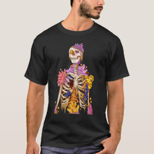 Cool Skeleton Plant Nature Crystal Mushroom Goth H T-Shirt