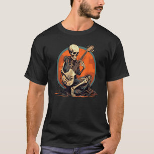 Cool Skeleton with Guitar for Rockn Roll Musican & T-Shirt