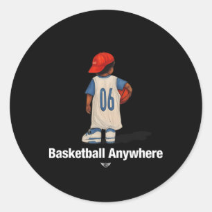 Cool Sketll Anywhere With A Sketll Kid Player 06  Classic Round Sticker