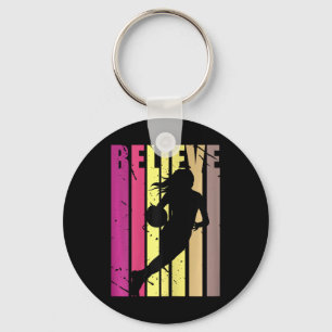Cool Sketll Girls Birthday Player Vintage Retro St Keychain