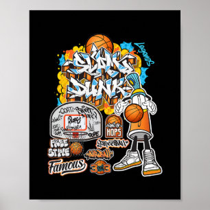 Cool Sketll Graffiti Style Illustration Graphic De Poster