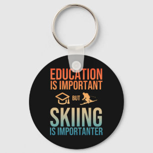 Cool Ski Art For Men Women Kids Nordic Mountain Sk Keychain