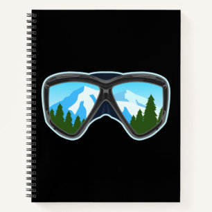 Cool Ski Goggles Skiing Player Snowboarding Sports Notebook