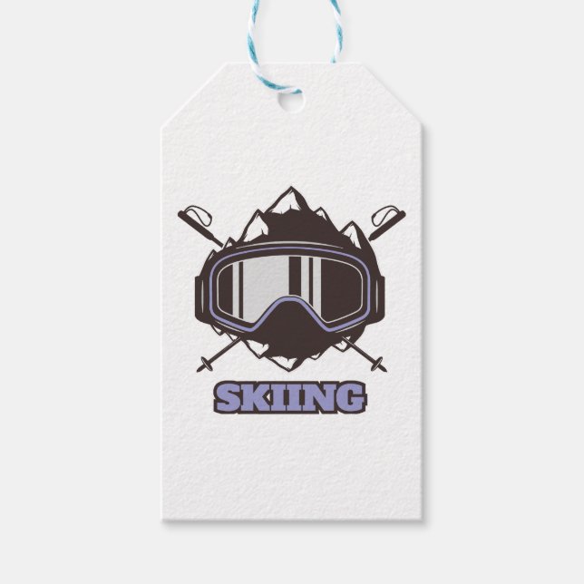 Cool Ski Helmet  Gift Tags (Front)