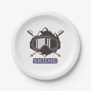 Cool Ski Helmet  Paper Plate