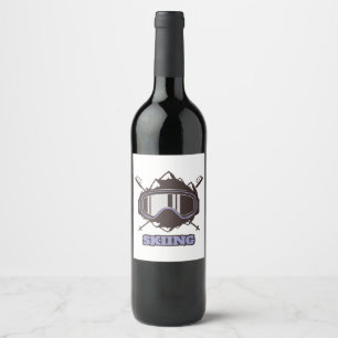 Cool Ski Helmet Wine Label
