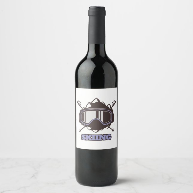 Cool Ski Helmet  Wine Label (Front)