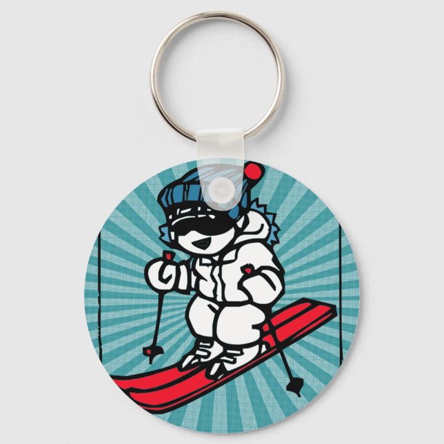 Cool Skier | skiing lover | skiing gift |for skier Keychain (Front)