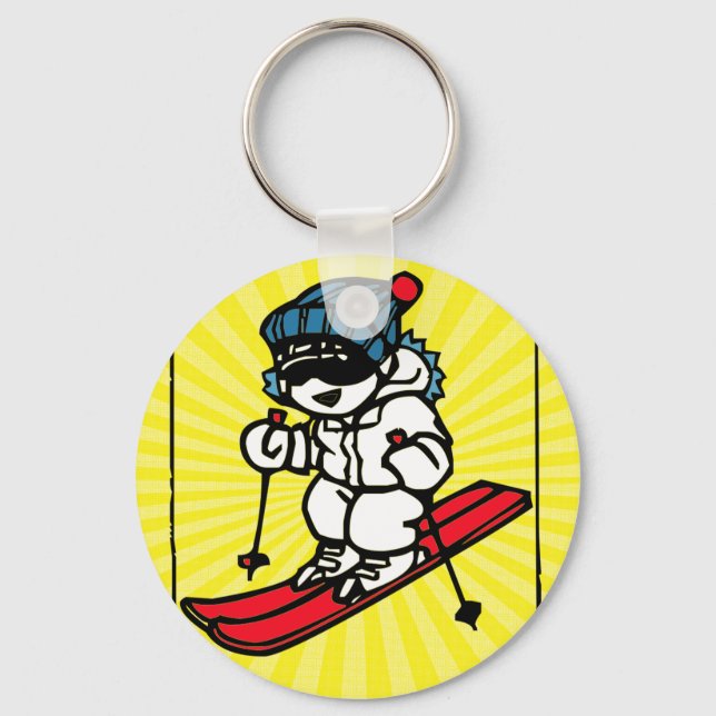 Cool Skier | Skiing lovers | skiing gift | skiing Keychain (Front)