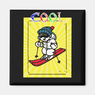 Cool Skier   Skiing lovers   skiing gift   skiing Magnet